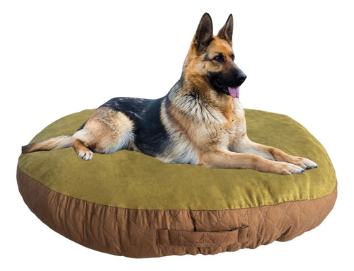 Cama Anti-Estres Lavable Mascota Dona Unicolor Verde Seco Liso