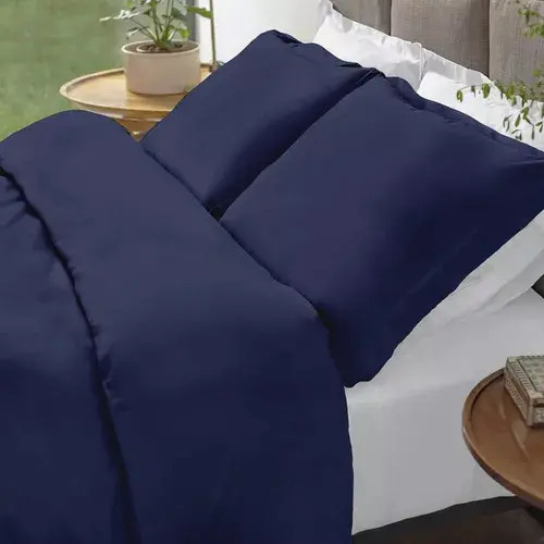 Duvet Cover Azul Oscuro Liso Microfibra Sencillo 1,00 X 1,90