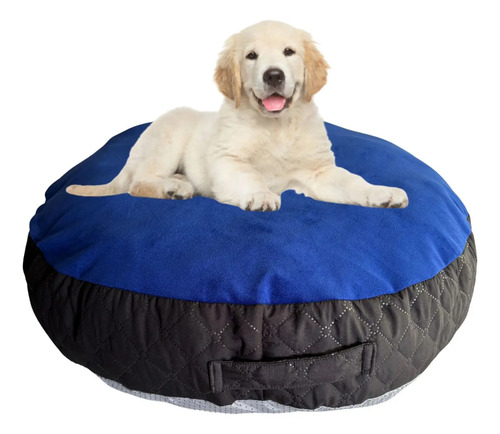 Cama Anti-Estres Lavable Mascota Dona Diametro 0,67 cm x  x 0,12 Unicolor Azul Rey Liso - - Wendy Ho