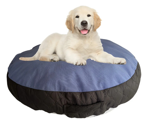 Cama Anti-Estres Lavable Mascota Dona Diametro 0,67 cm x  x 0,12 Unicolor Azul Petróleo Liso - - Atl