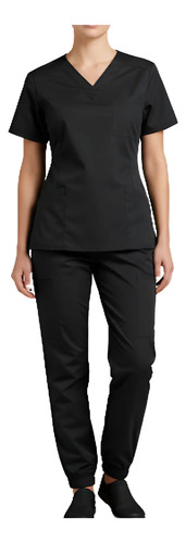 Uniforme Mujer Basic Talla XL Unicolor Negro Liso - -