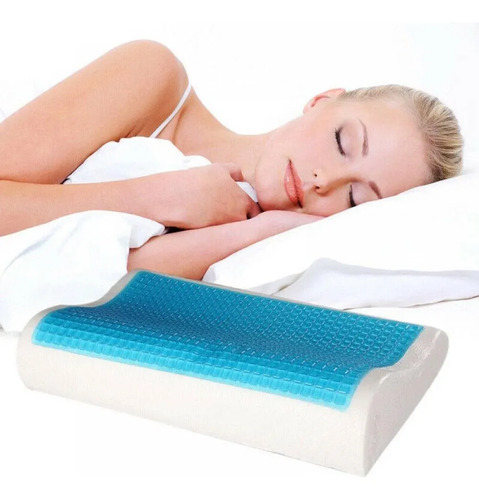 Almohada Blanco Memory Foam Gel Cervical Grande 40 X 60 X 12 Cm