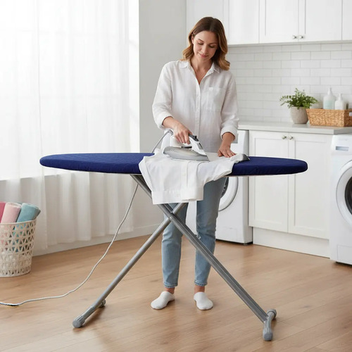 Protector Mesa De Planchar Soft – Doble Faz Azul Oscuro Liso Gris Liso